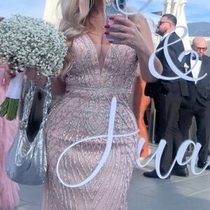 Stunning Rose Gold Beaded Gown